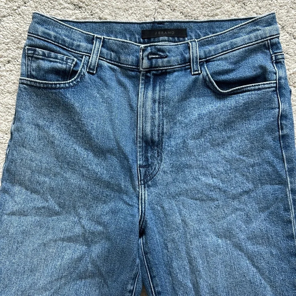 J Brand Blue Jules High Rise Straight Jeans In Sympathy Destruct size 28 - Picture 4 of 10